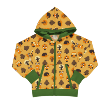 Maxomorra Vest hoodie Sweat Yellow Forest LAATSTE maat 74/80