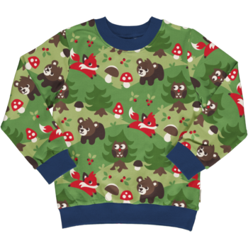 Maxomorra sweatshirt (button) Forest LAATSTE maat 50/56