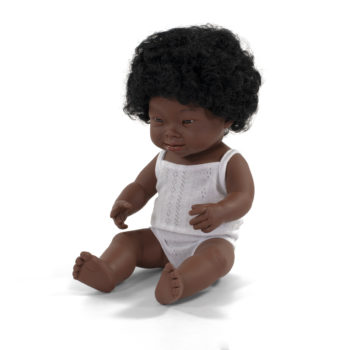 Miniland Baby pop Afrikaans meisje down syndroom 38cm