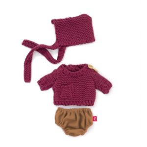 Miniland pop set kleertjes rood bruin Dune 21cm