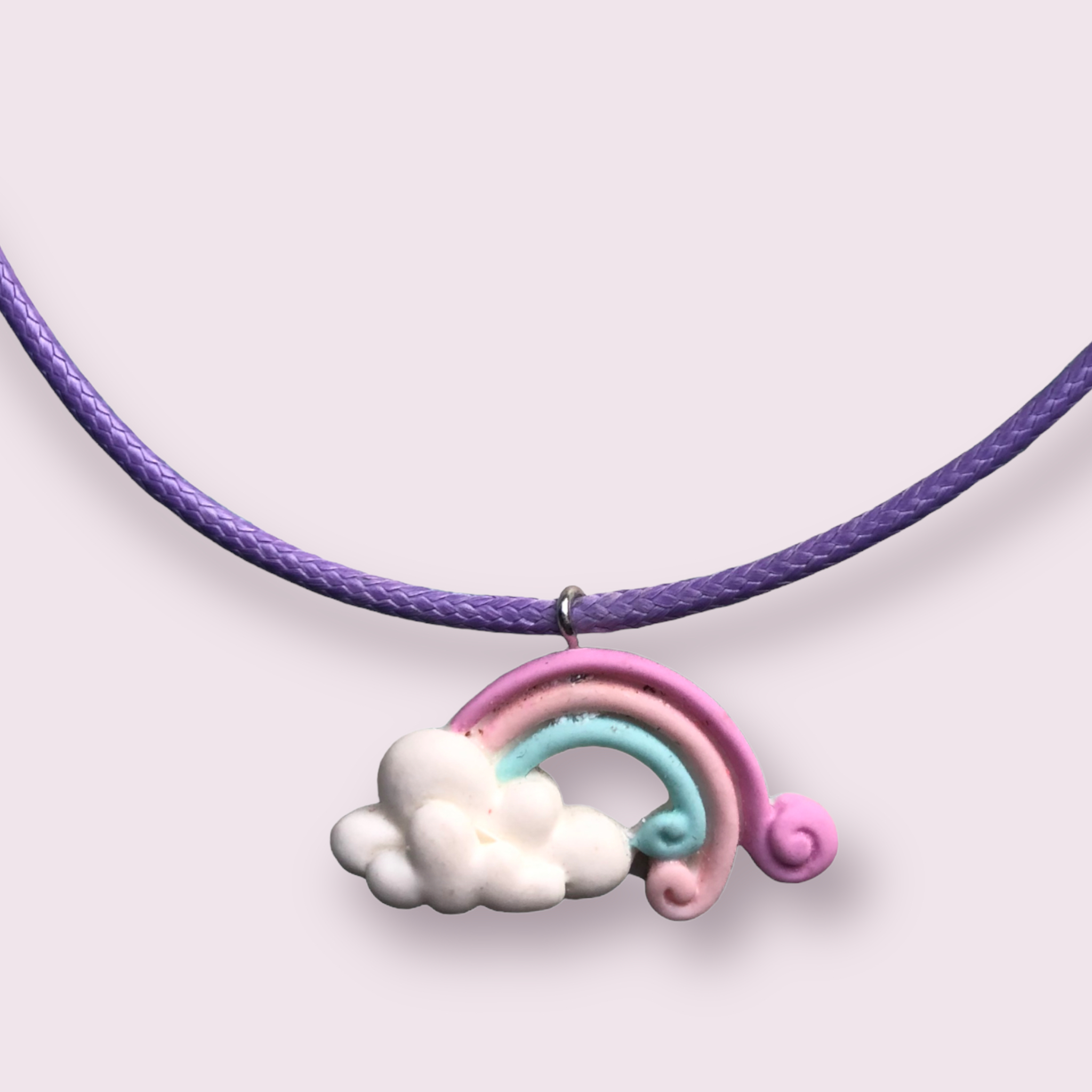 Pluys ketting Regenboog wolk krul paars