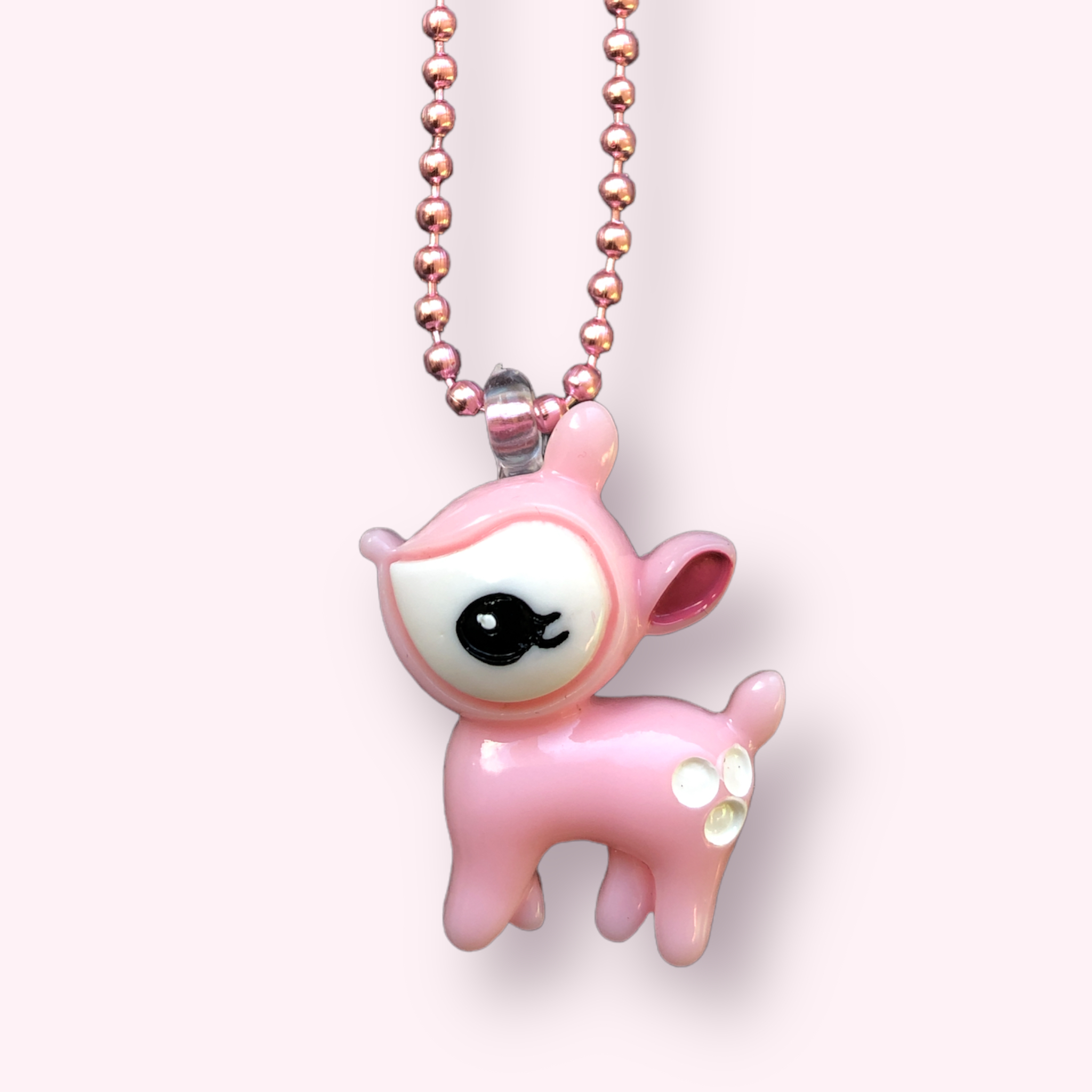 Pluys ketting Deer lightpink