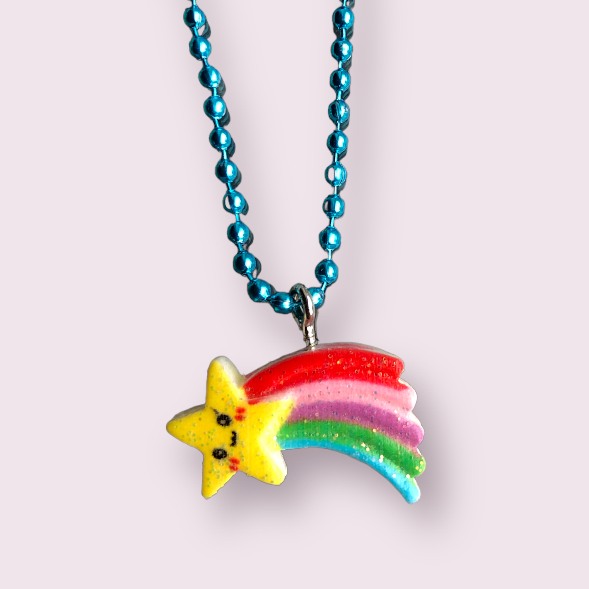 Pluys ketting Rainbow star