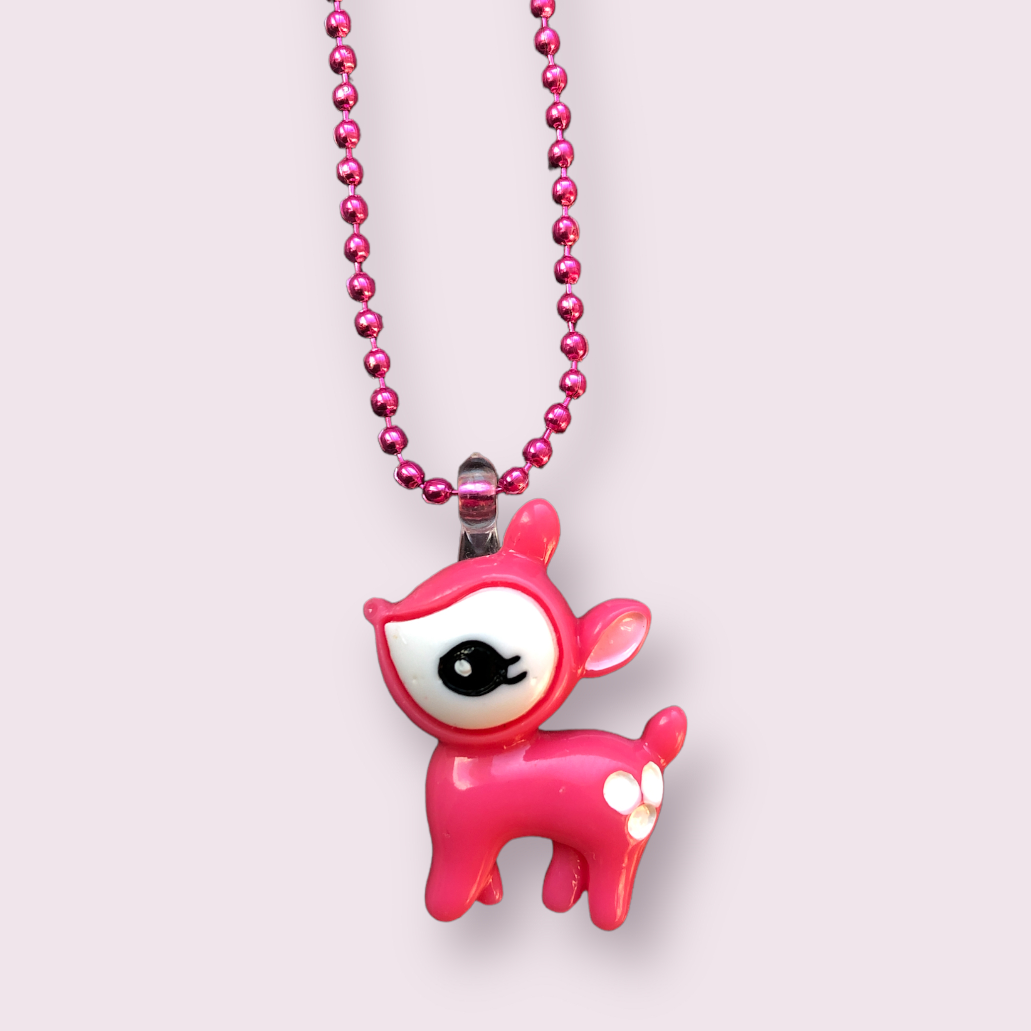 Pluys ketting Deer pink