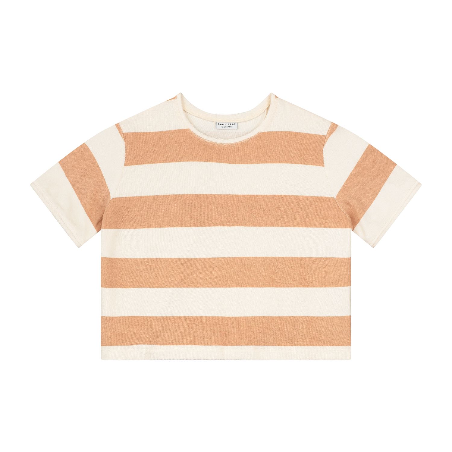 Daily Brat striped towel t-shirt Pale stone ivory